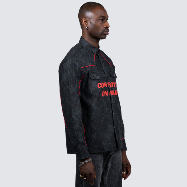 ACID COWBOY DENIM SHIRT (BLACK)