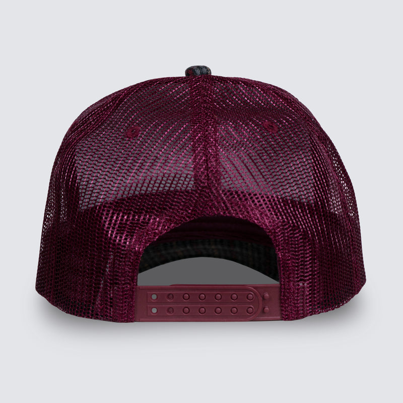 HAPPIER PLAID TRUCKER (MAROON)