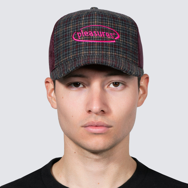 HAPPIER PLAID TRUCKER (MAROON)