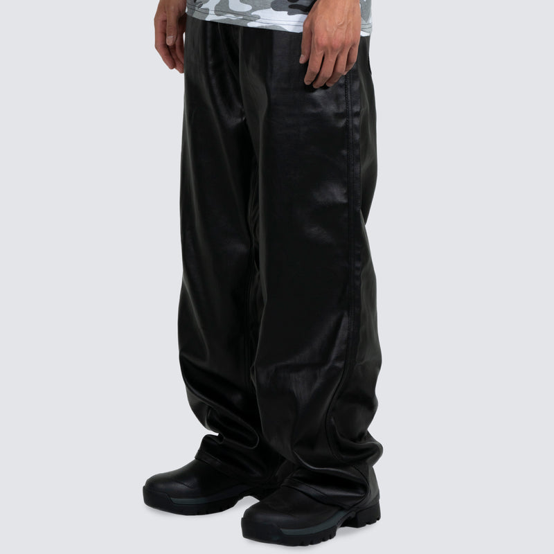 LATEX FORMULA BAGGY JEANS (Black)