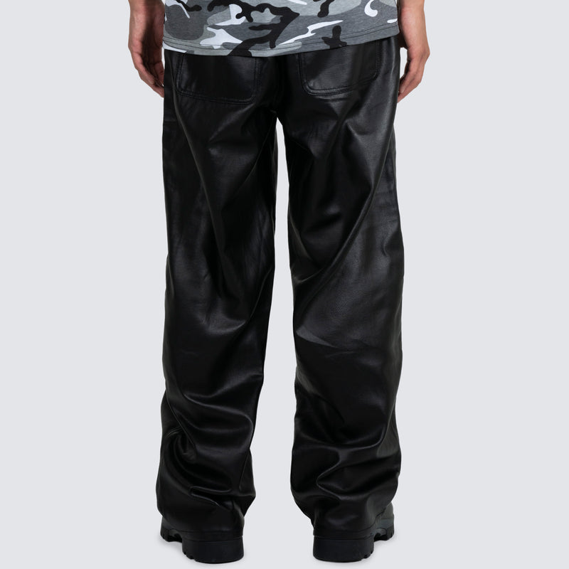 LATEX FORMULA BAGGY JEANS (Black)