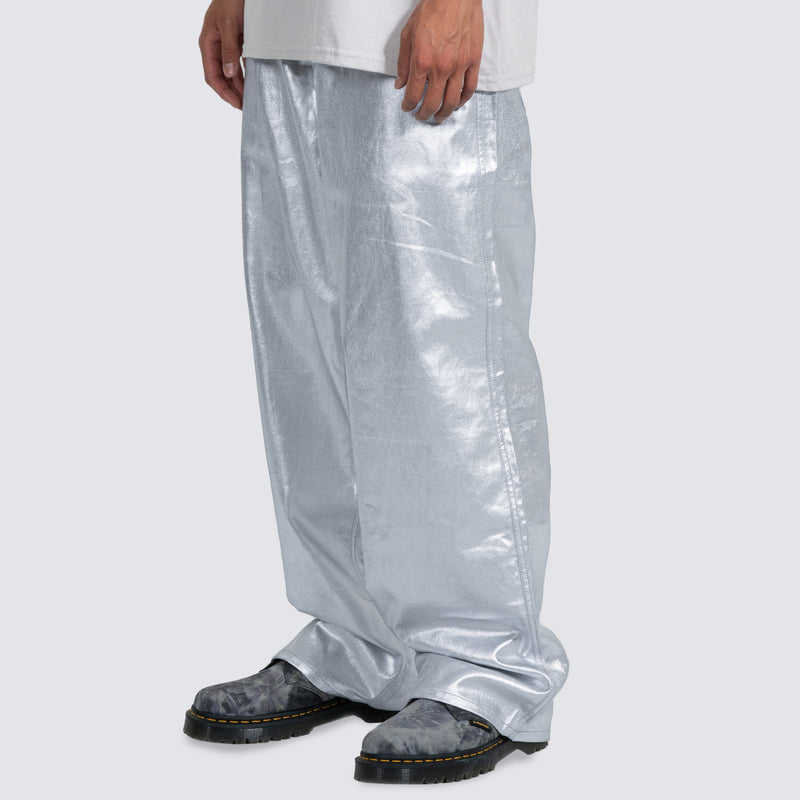 LATEX FORMULA BAGGY JEANS (Silver)