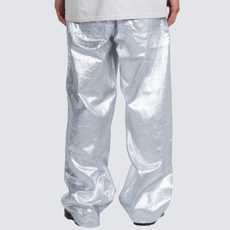 LATEX FORMULA BAGGY JEANS (Silver)