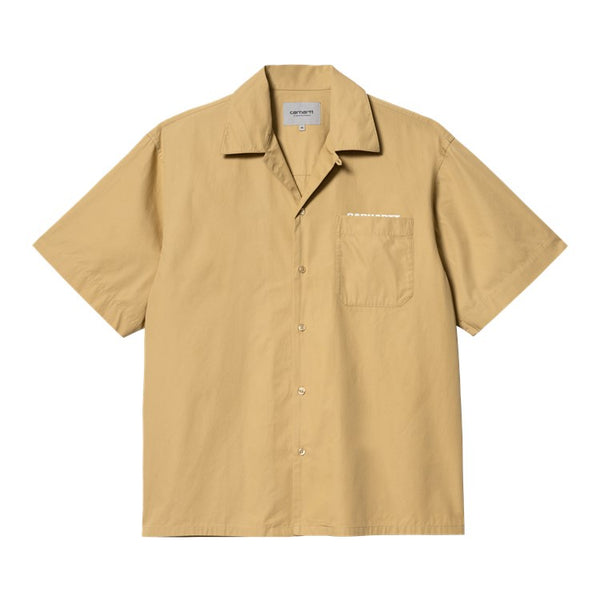 S/S Link Script Shirt (BOURBON/WHITE)