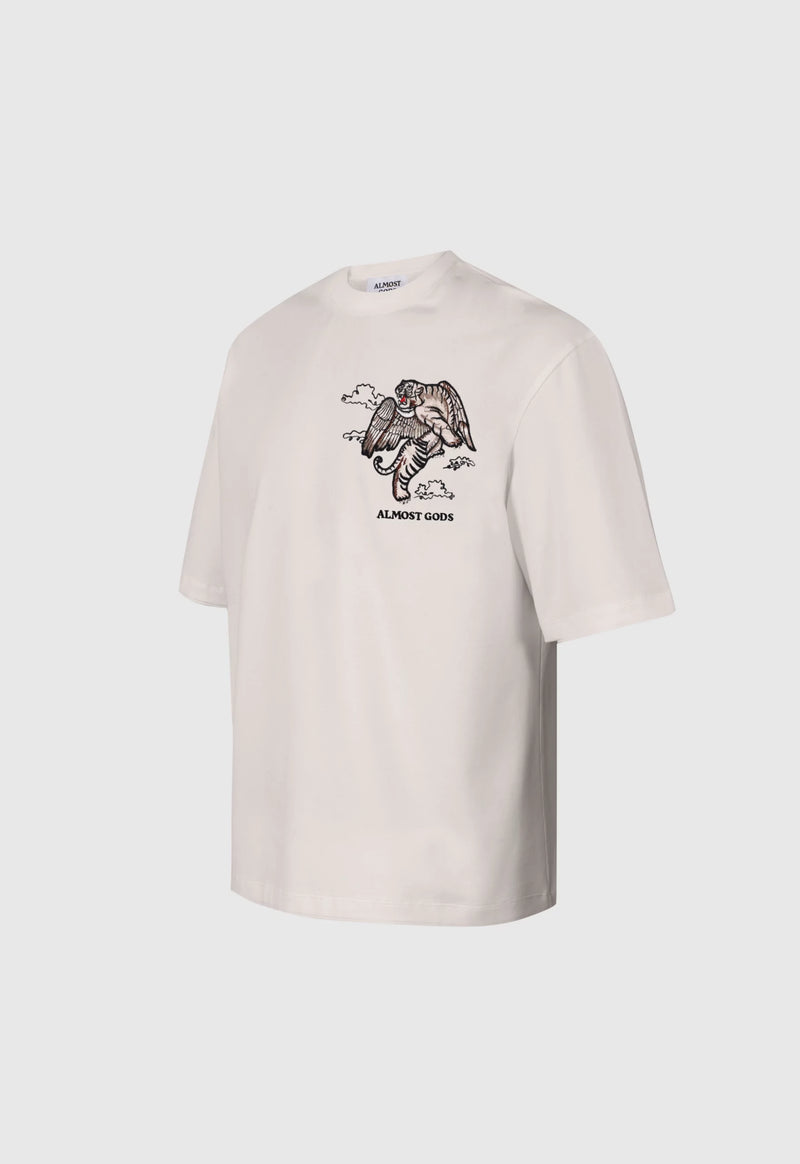 Winged Tiger Embroidered Tee (Off White)