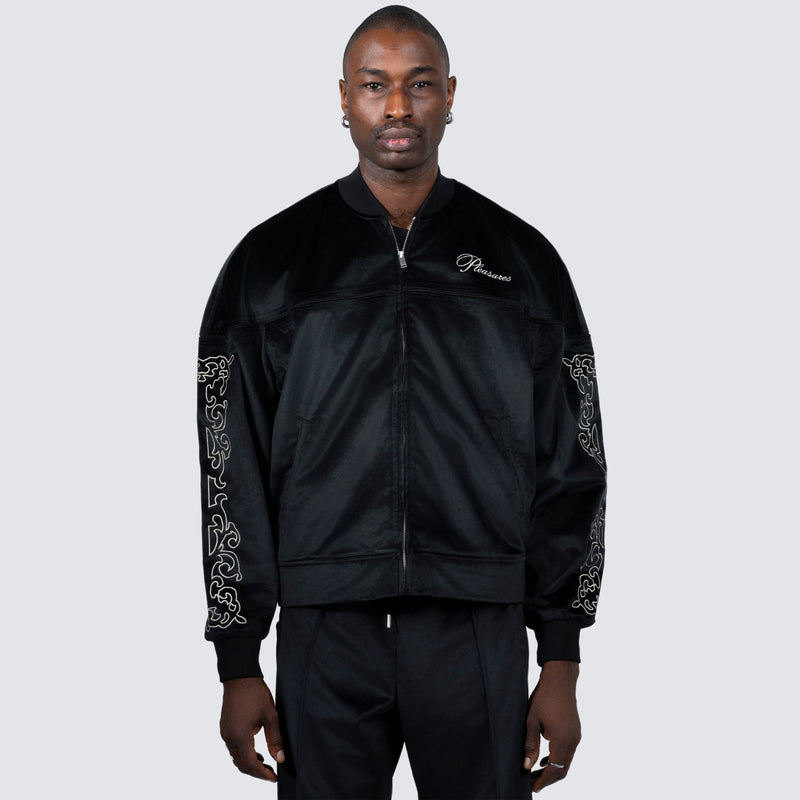 UNQUOTE VELOUR JACKET (BLACK)