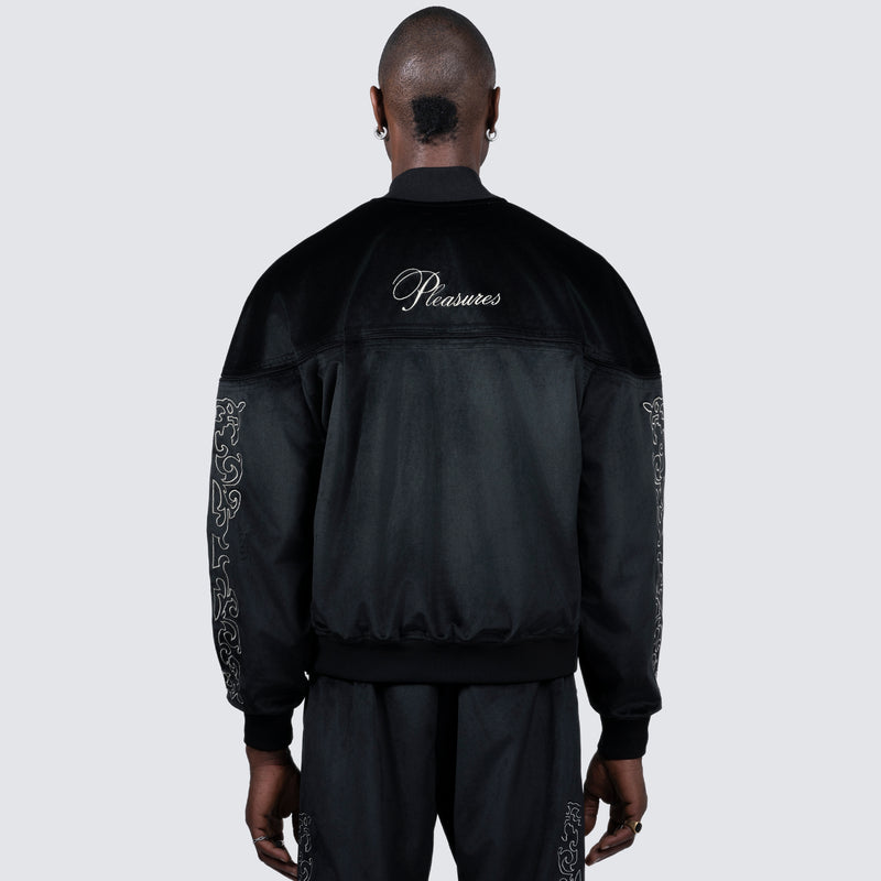 UNQUOTE VELOUR JACKET (BLACK)