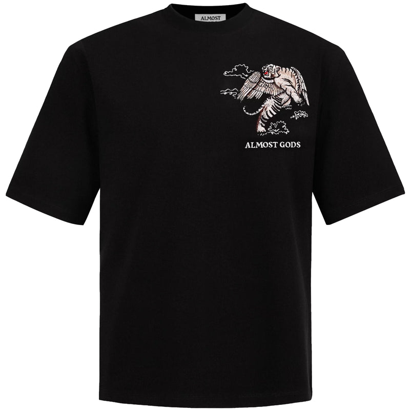 WINGED TIGER EMBROIDERED TEE (BLACK)