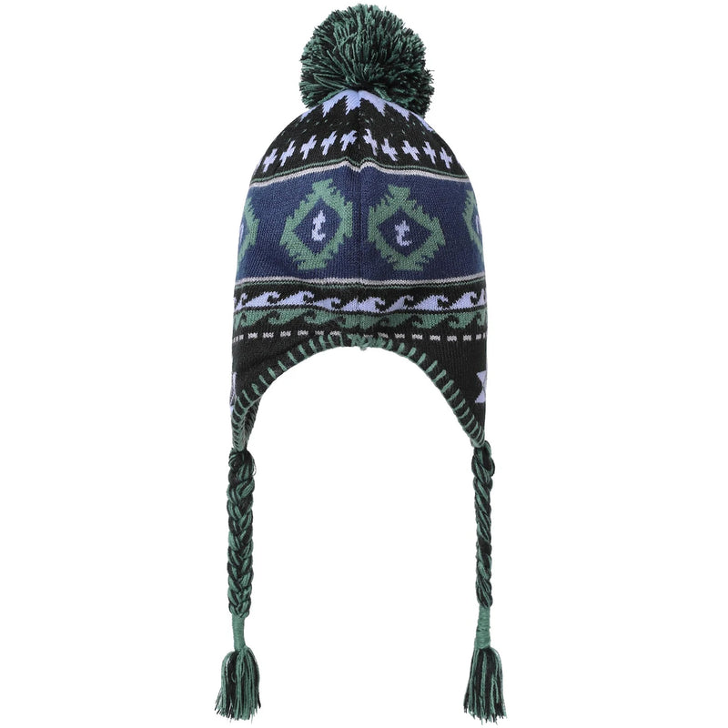 Pom Earflap Beanie (Black)