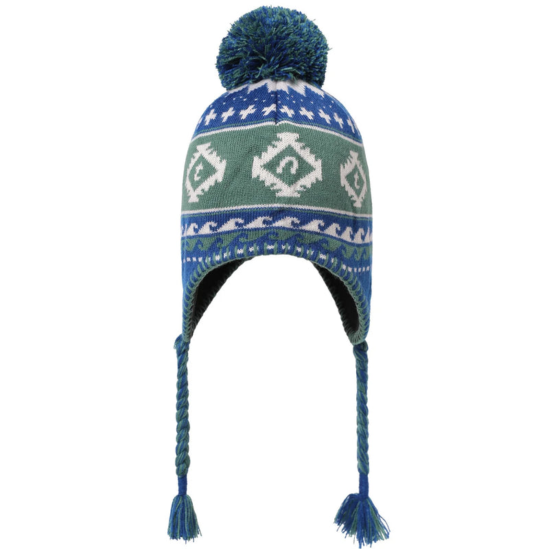 Pom Earflap Beanie (Blue)