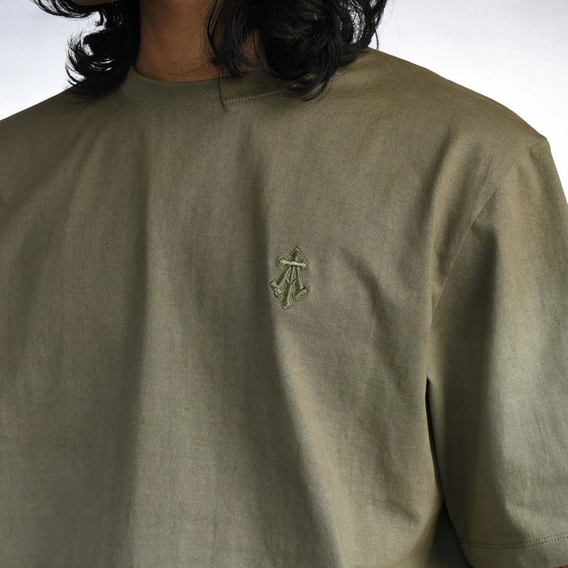 ALPHA CROSS TEE (DIP DYE GREEN)