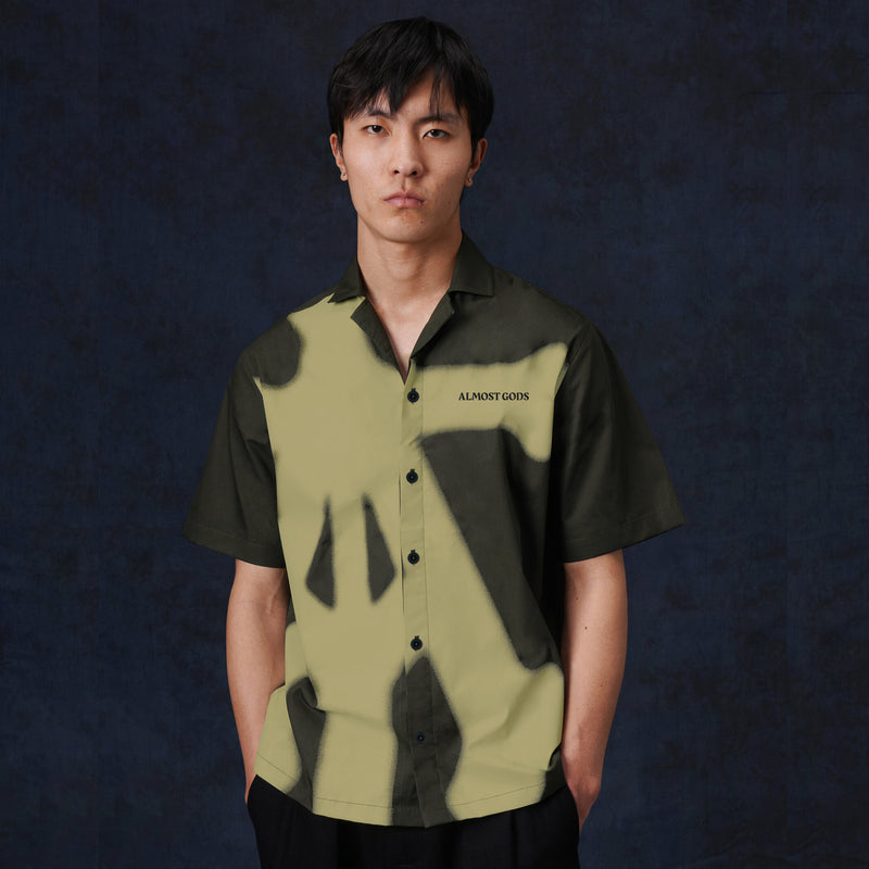 ALPHA CROSS SPRAY PAINT SHIRT (GREEN)