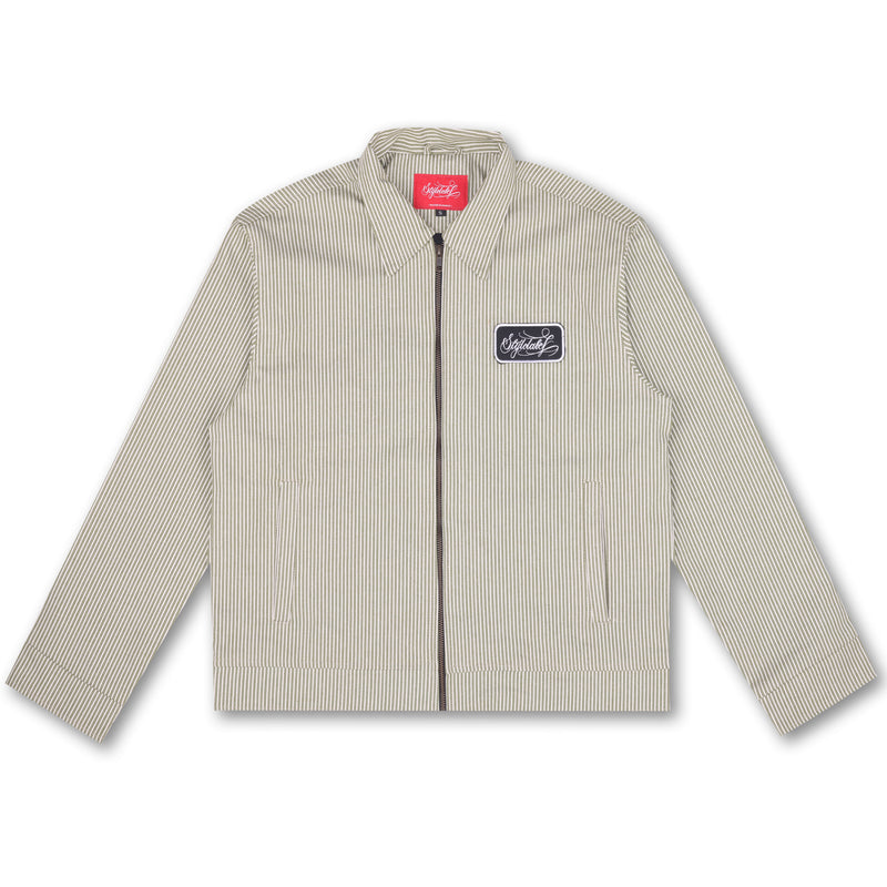 Hickory Stripe Work Jacket (Green)