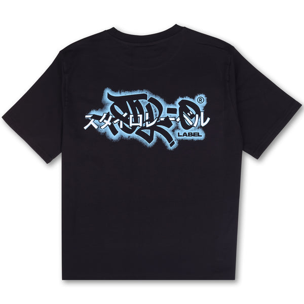 BLUE JAPANESE TAG TEE (BLACK)