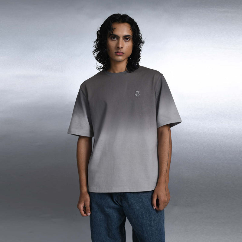 ALPHA CROSS TEE (DIP DYE GREY)