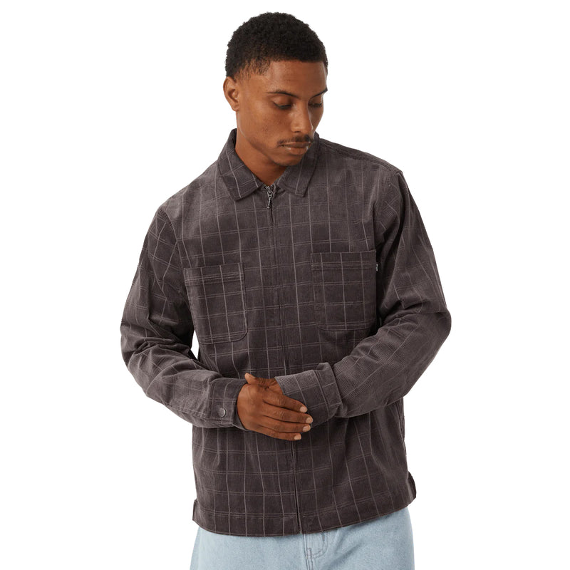 Trenton Zip Shacket (Raisin)