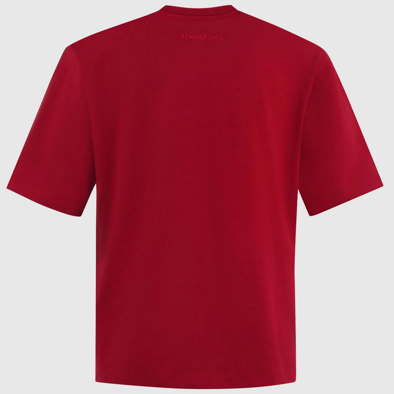 Alpha Cross Embroidered Tee (Red)