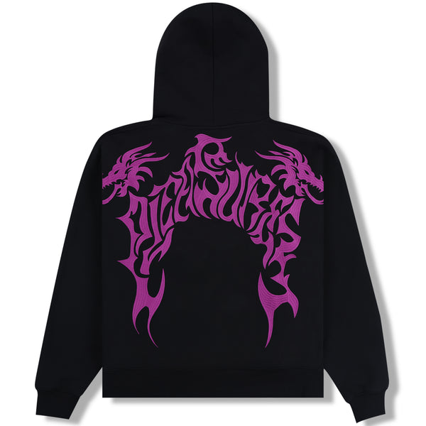 DRAGON ZIP HOODIE (BLACK)