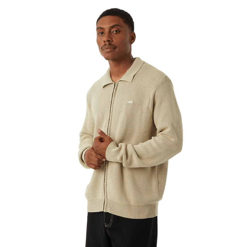 Anton Zip Overdyed Sweater (Putty)