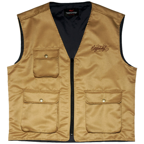 Reversible Utility Vest (Khaki/Black)