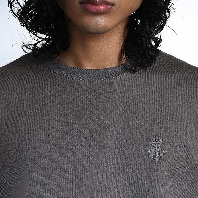 ALPHA CROSS TEE (DIP DYE GREY)