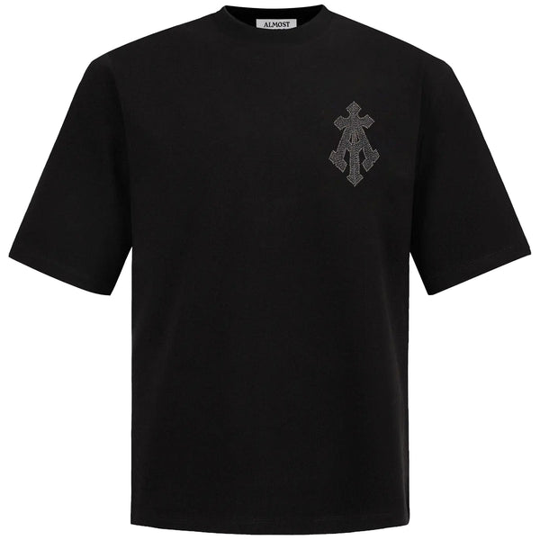 Alpha Cross Tee In Zari Embroidery (Black)