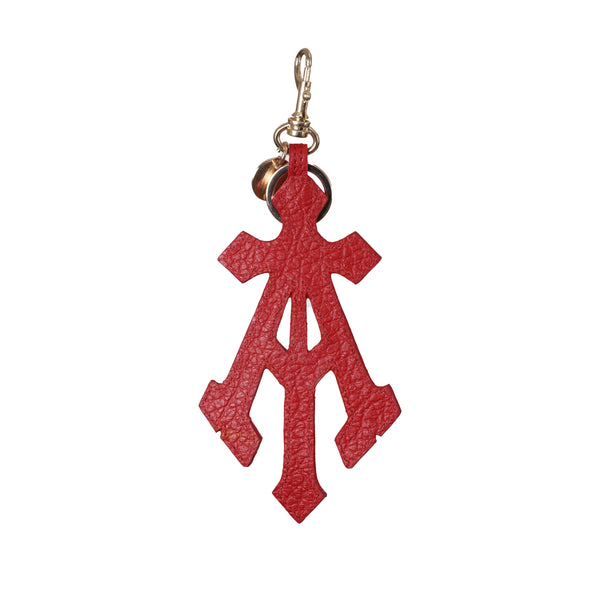 ALPHA CROSS LEATHER KEYCHAIN (RED)