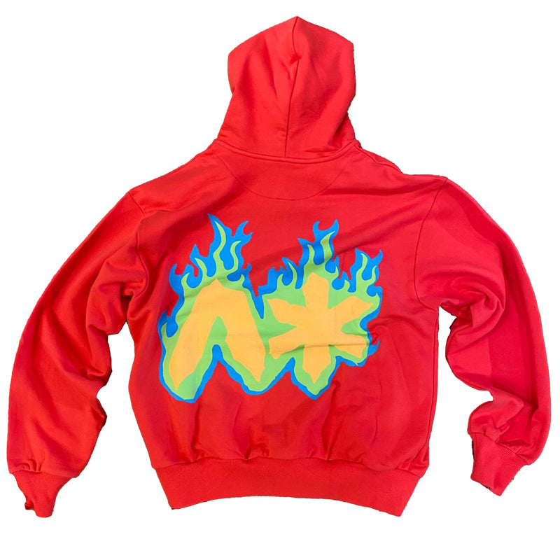 FLAME ZIPPER HOODIE (PINK)