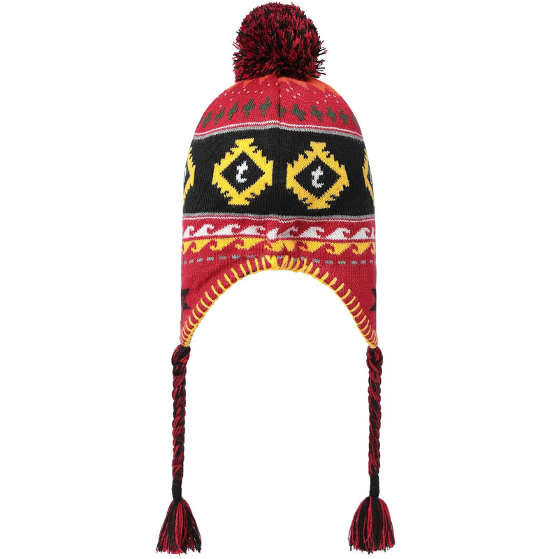 Pom Earflap Beanie (Red)