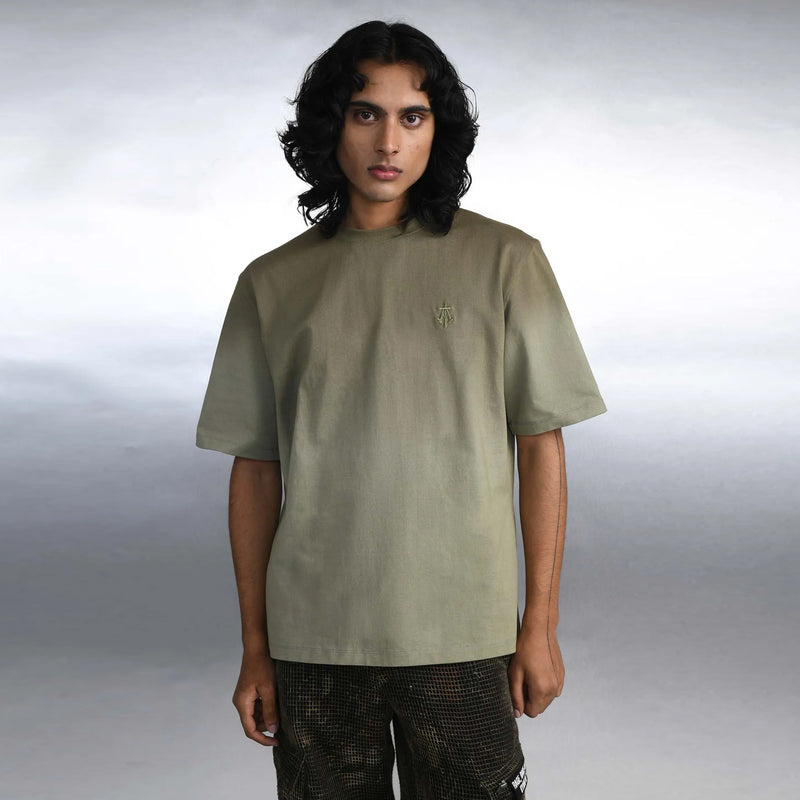 ALPHA CROSS TEE (DIP DYE GREEN)