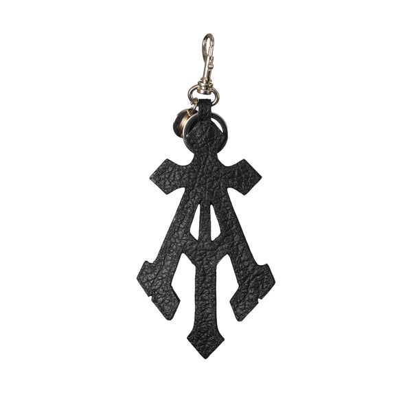 ALPHA CROSS LEATHER KEYCHAIN (BLACK)