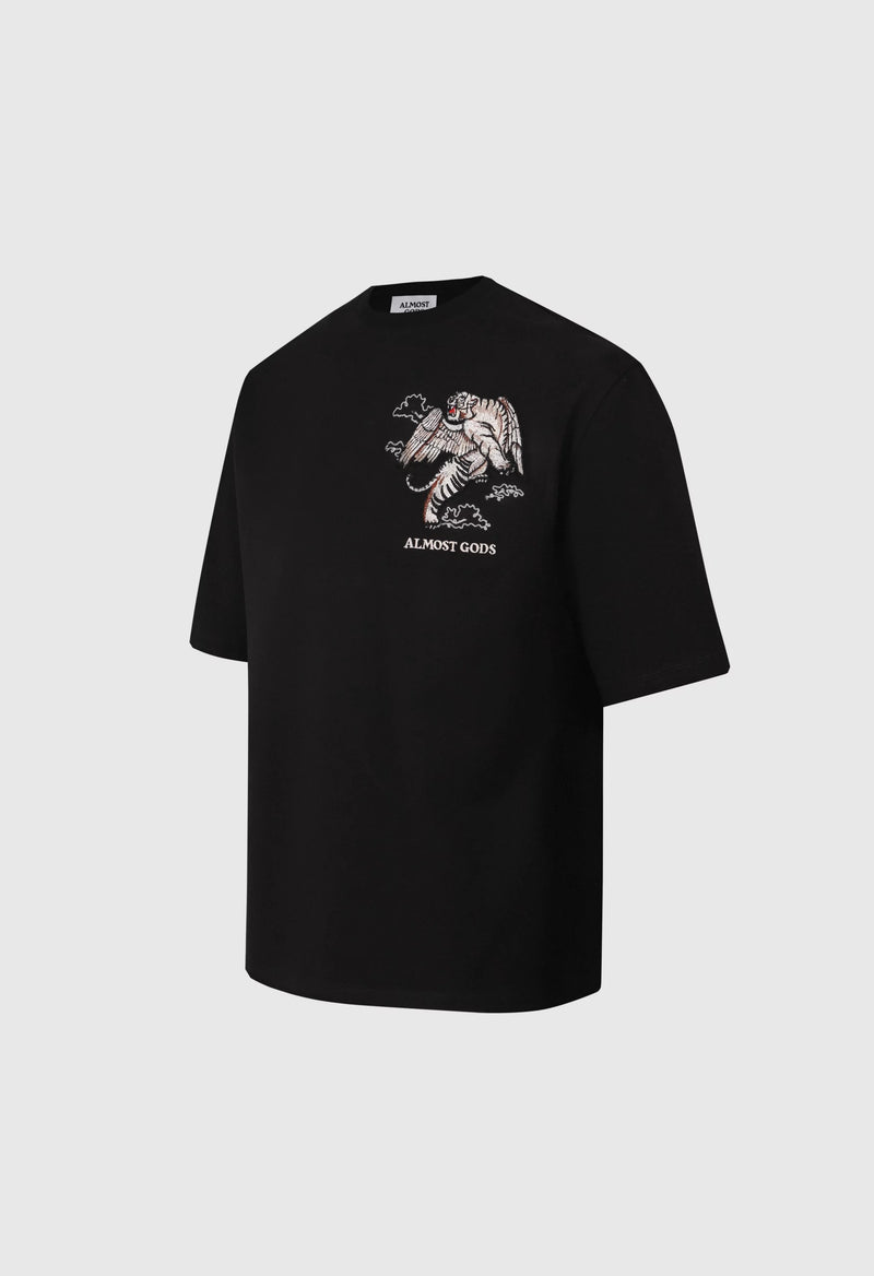 WINGED TIGER EMBROIDERED TEE (BLACK)