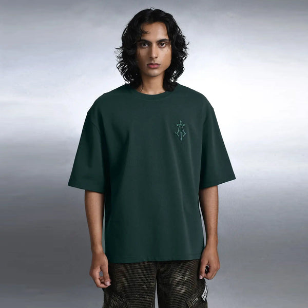 Alpha Cross Embroidered Tee (Green)