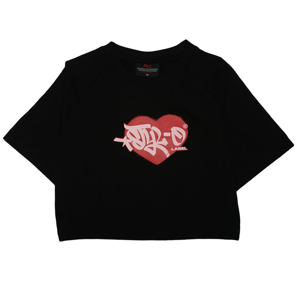 Baby Tee (Black / Red Heart)