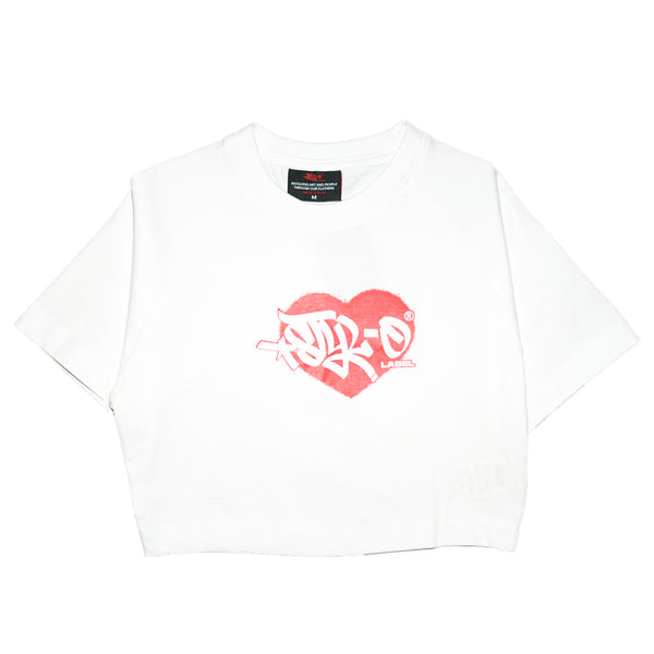 Baby Tee (White/Red Heart)