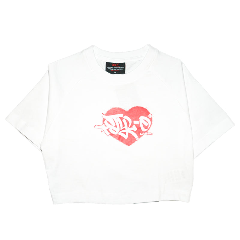 Baby Tee (White/Red Heart)