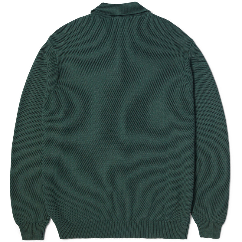 Anton Zip Overdyed Sweater (Hunter Green)