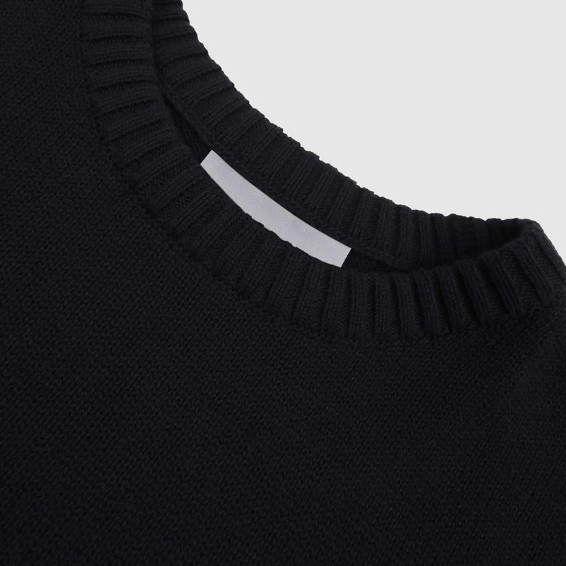 Alpha Cross Knit Sweater (Black)