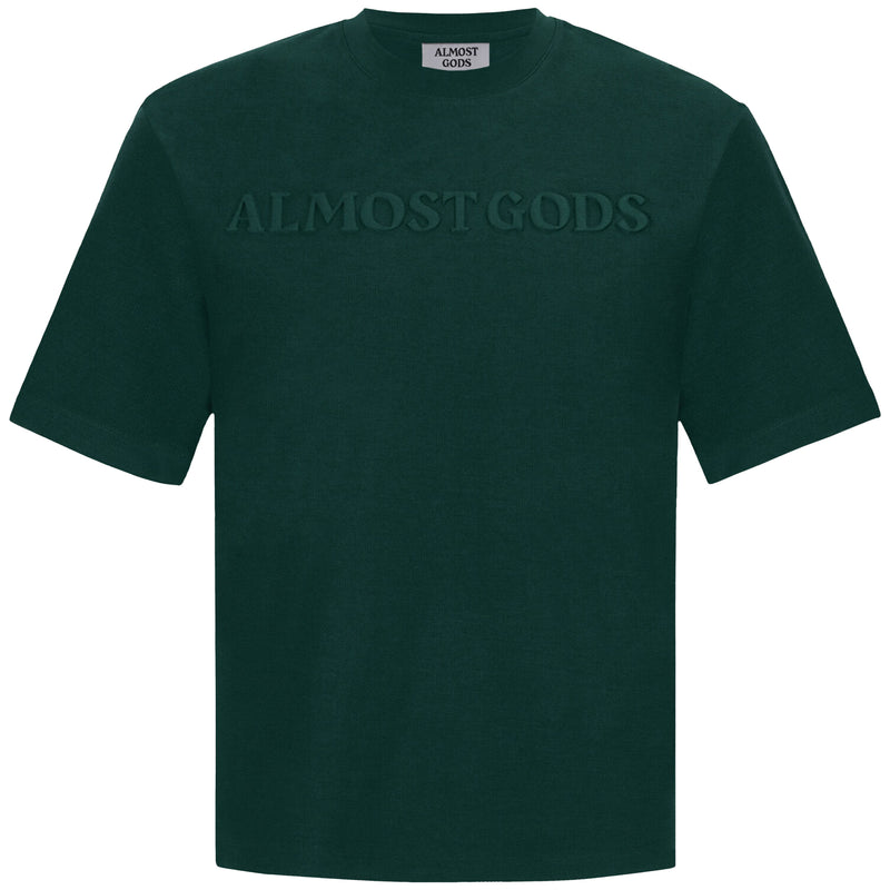 ALMOST GODS EMBOSSED KNIT TEE (PINE)