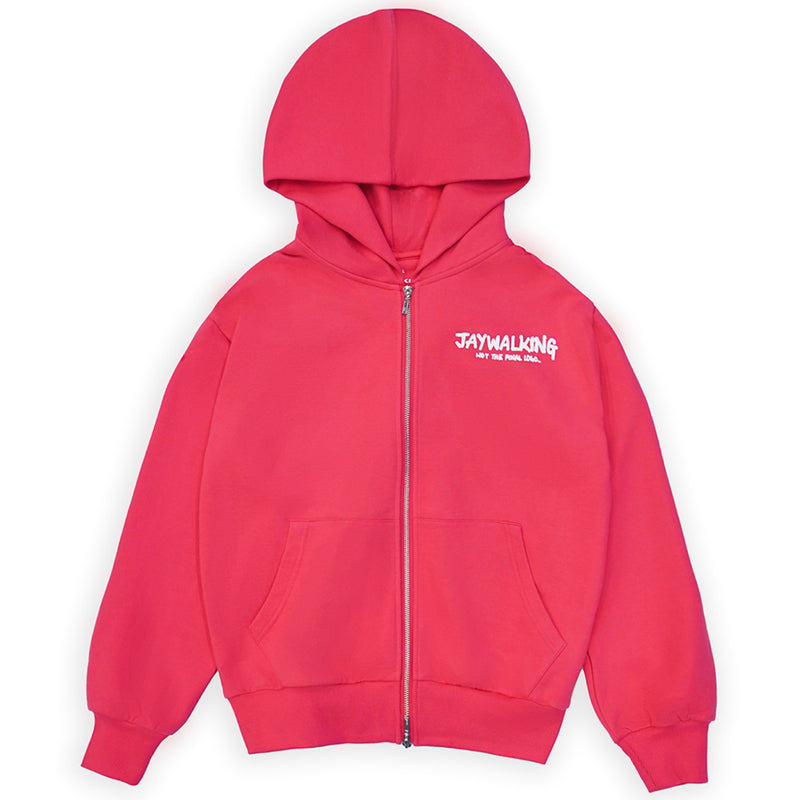 FLAME ZIPPER HOODIE (PINK)