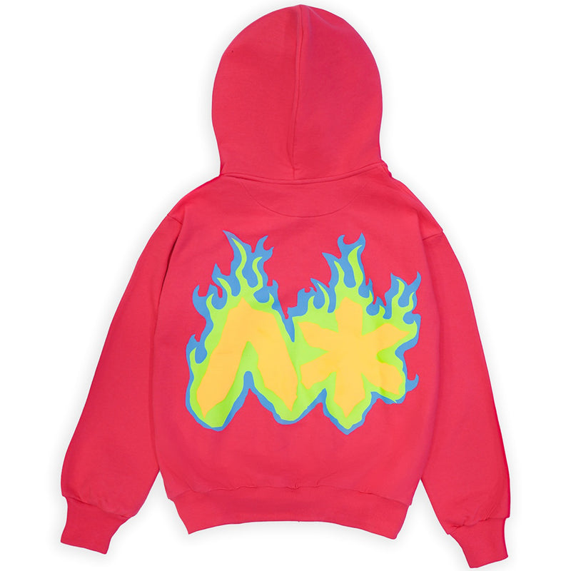 FLAME ZIPPER HOODIE (PINK)