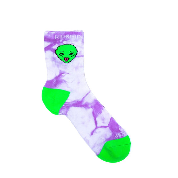 We Out Here Mid Socks (Purple Tie Dye)