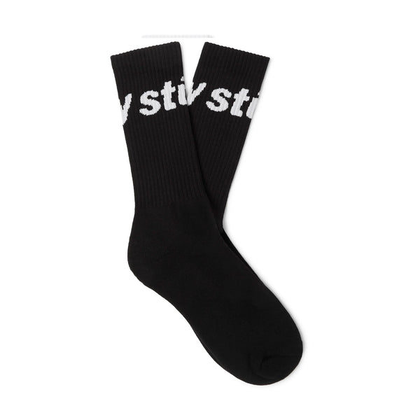 STUSSY JACQUARD LOGO SOCKS (BLACK)