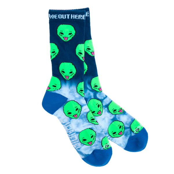 We Out Here Socks (Blue Half Dye)