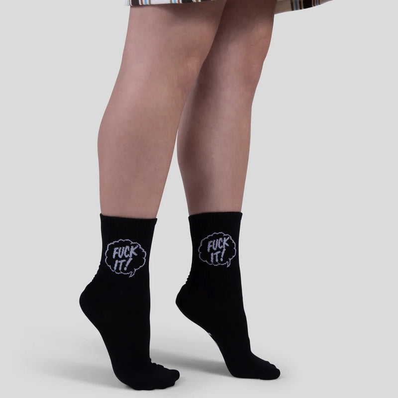 F*CK IT 1/4 Sock (Black)