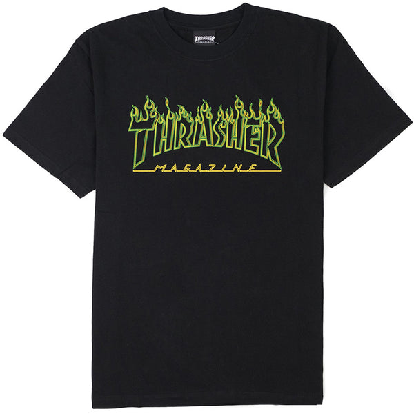 Thrasher (Japan) Green Outline Flame Tee