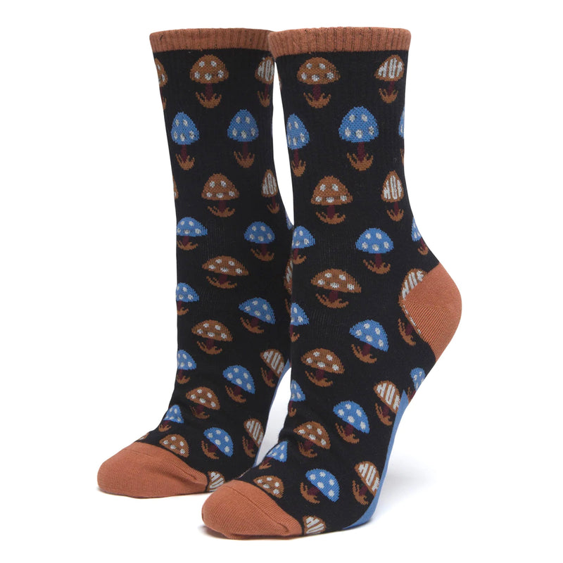 Womens Shroom 1/4 Sock (Black)