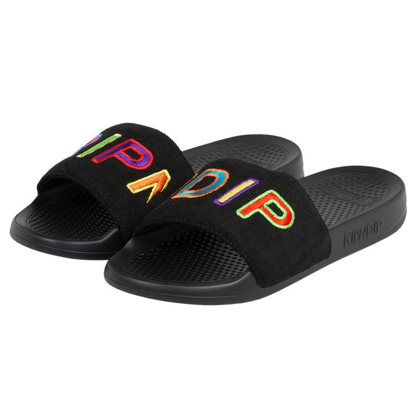 RIPNDIP Prisma Corduroy Slides (Black)